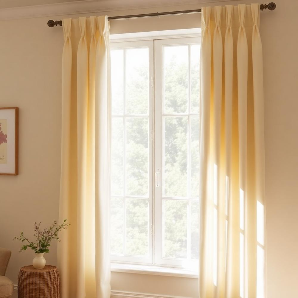 Ivory Pinch-Pleat Sheers