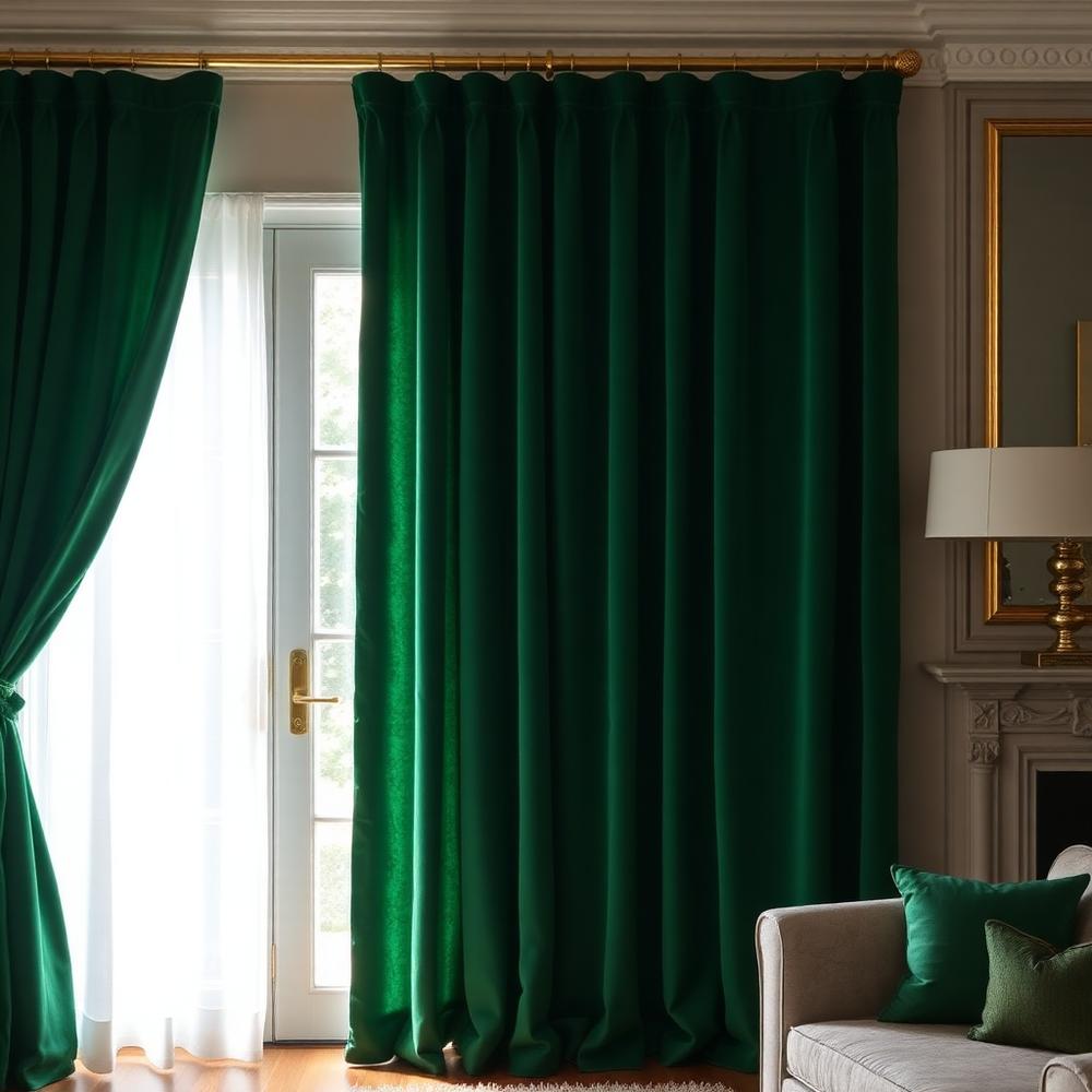Emerald Velvet Drapes